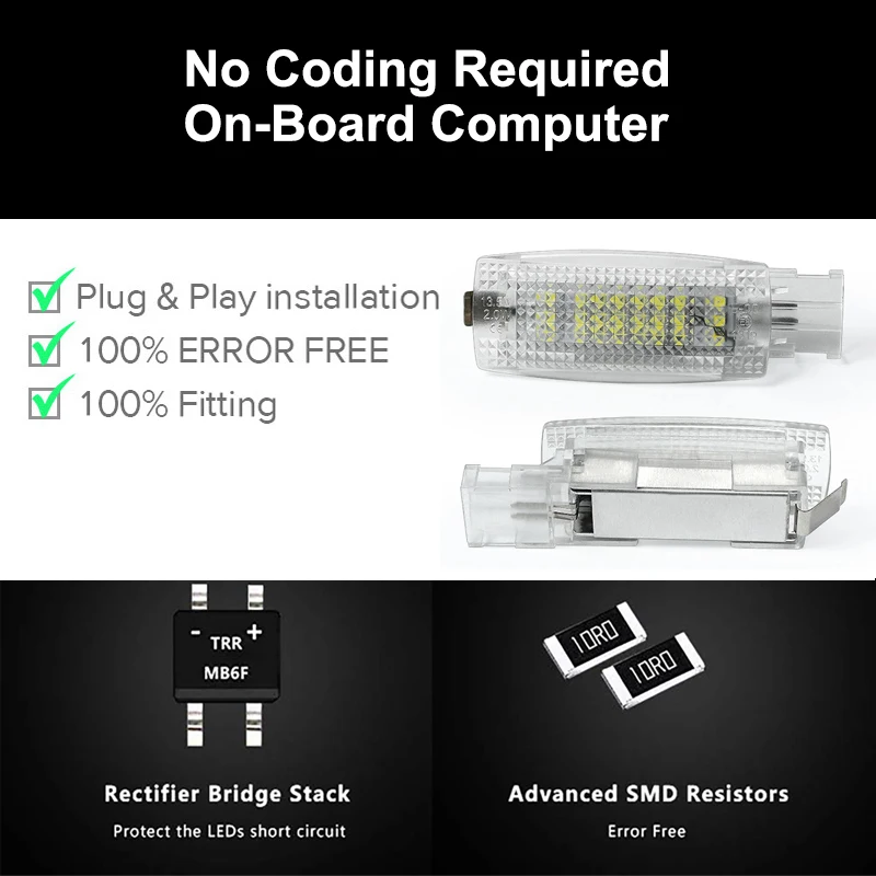 2 шт. светодиодный зеркальный светильник для чтения без ошибок CC Polo VW Golf GTi EOS Jetta