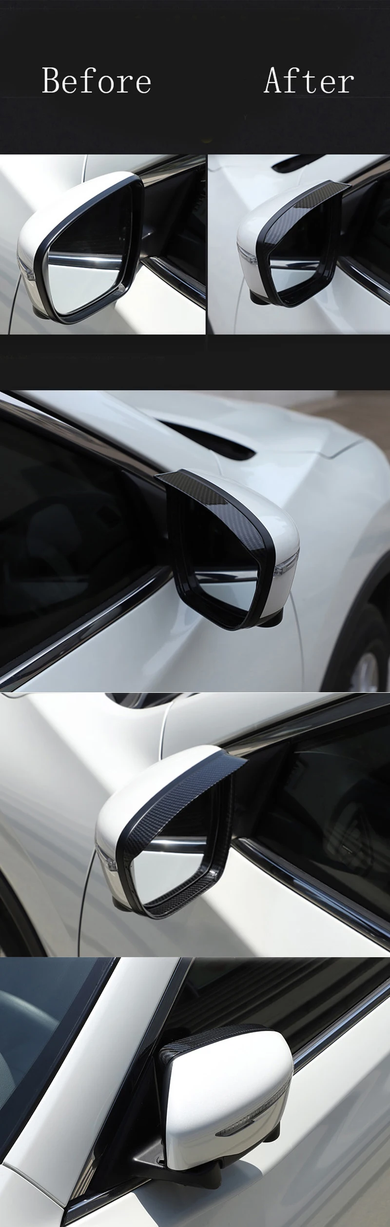Подходит для Nissan Qashqai J11 ABS Хромовая автомобильная пленка заднего вида козырек против дождя на зеркало заднего вида охватывает отделки салона авто украшения