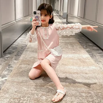 

New 5-10 year old girl baby dress summer super fairy fashion children dress net red princess dress big girl stitching dress