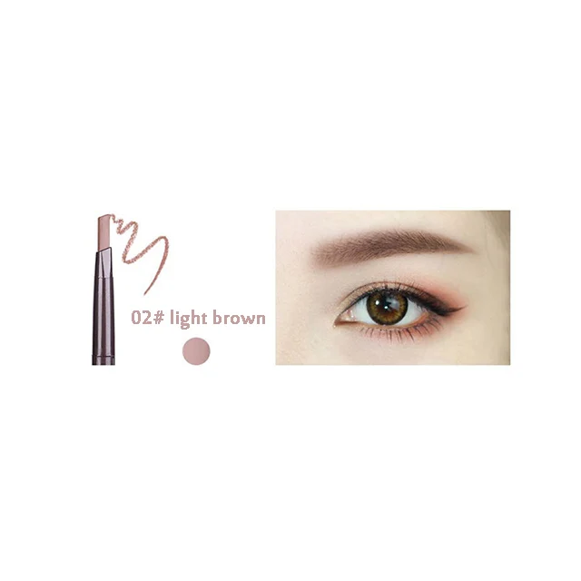02 light brown 6 цветов Тени для бровей Косметика натуральная долговечная краска татуировки бровей водонепроницаемый черный коричневый карандаш для бровей Макияж набор - Цвет: 02 light brown