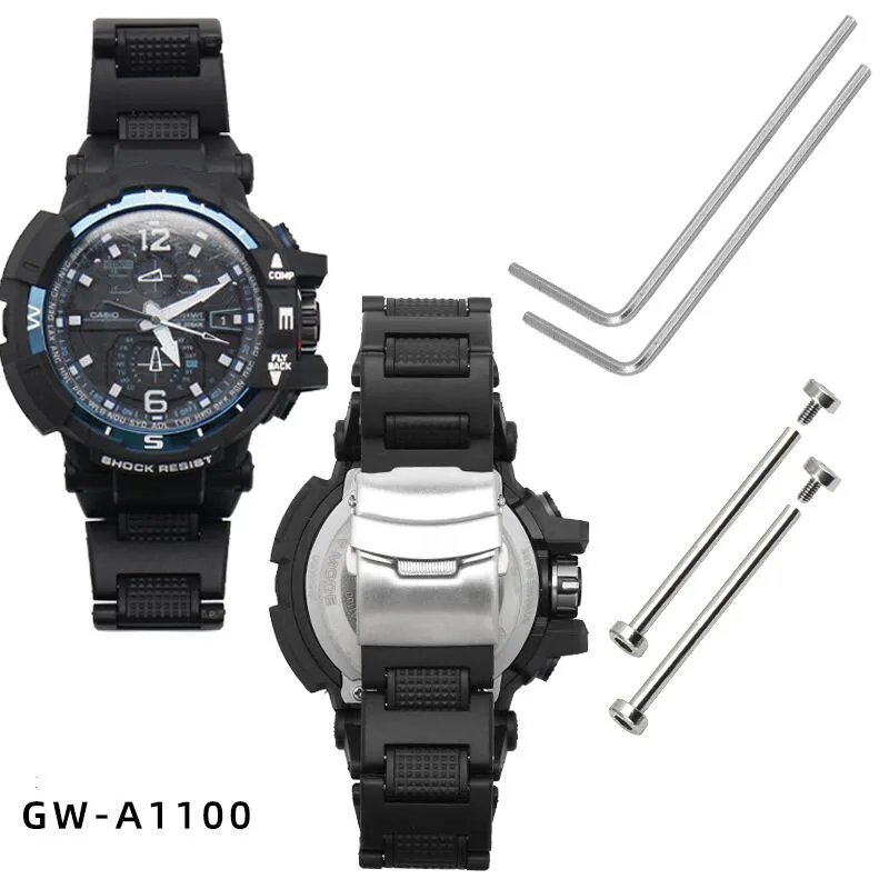 

Resin Watchband for Casio g-shock GW-A1100 GA1400 GW-4000 GA-1000 watch bracelet plastic steel strap with steel buckle male