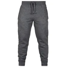 Зимняя спортивная одежда для спортзала, зимние теплые штаны для мужчин, флисовые плотные штаны с эластичной резинкой на талии, мужские флисовые штаны тяжеловесного размера плюс