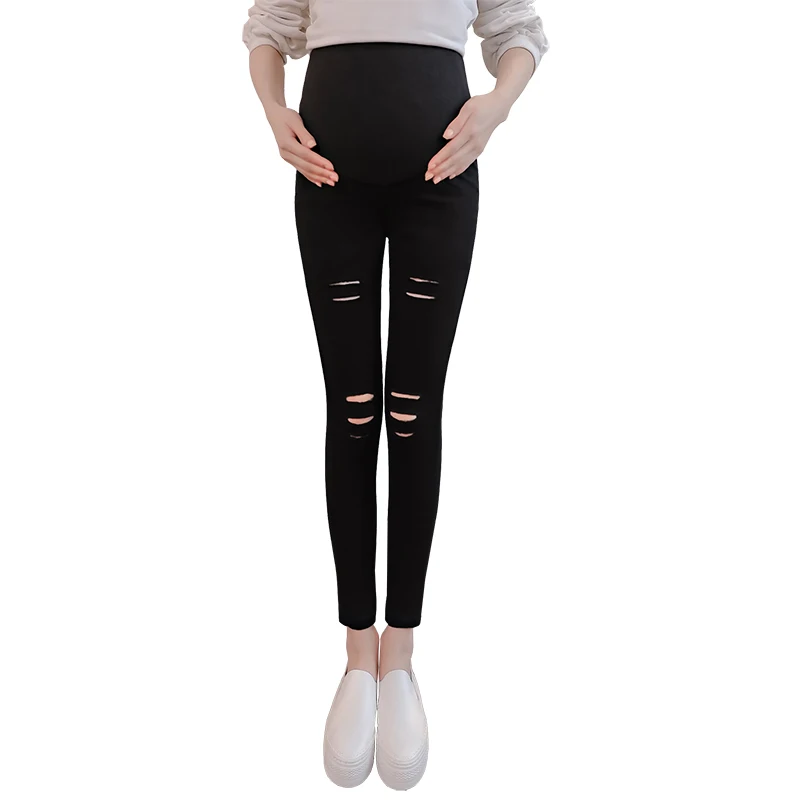 Maternity Ripped Hole pants Spring Summer High Elastic Waist   Pregnant Women Pregnancy Trousers leggings Belly Clothes Clothing 6