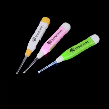 

1/3Pcs Kids Baby Safe LED Lighting Ear Pick Spoon Earwax Curette Tweezer Ear Spoon Remover Cleaning Tool