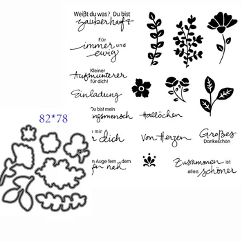 

German word 2020 3D New Metal Cutting Dies and Scrapbooking For Paper Making Birthday Embossing Card Craft Stamps Set