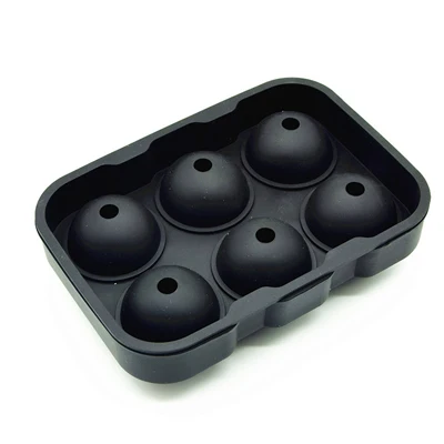 Spherical Ice Mold 1 шт Большой форма для льда силиконовые формы 6 большой кубики для льда Площади формы для мороженого Круглый Виски Коктейль Ледяной шар Черный Силиконовые аксессуары для кухни - Цвет: Spherical Ice Mold