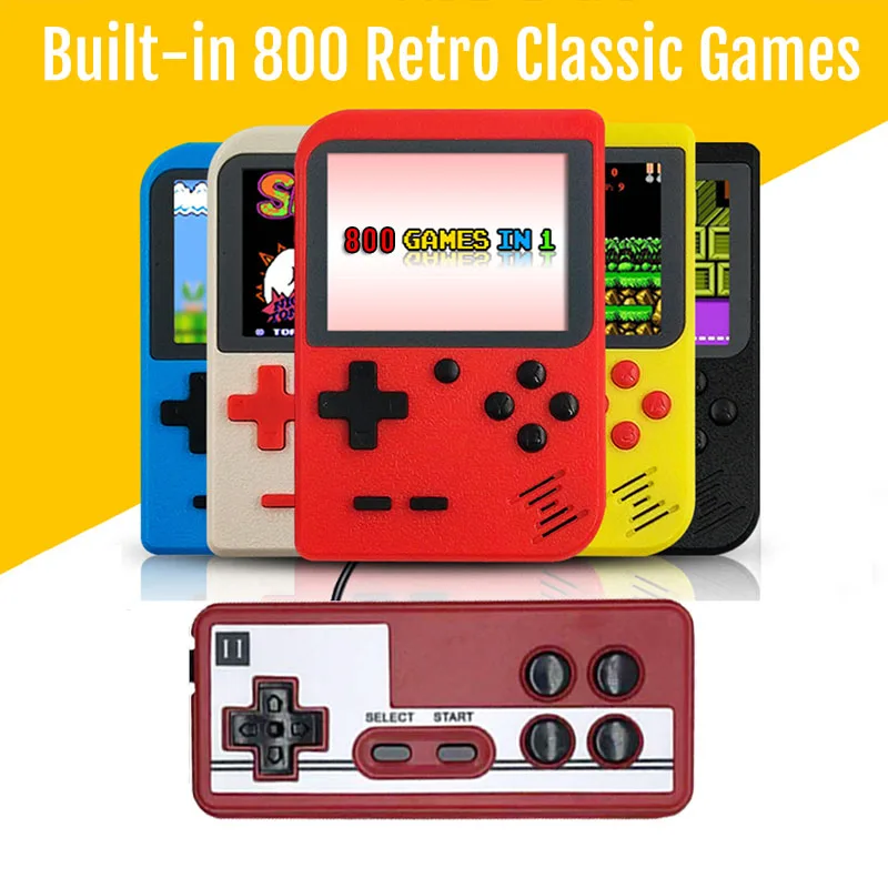 Новая портативная игровая консоль 3 0 дюйма 8 бит встроенные 800 классических игр FC