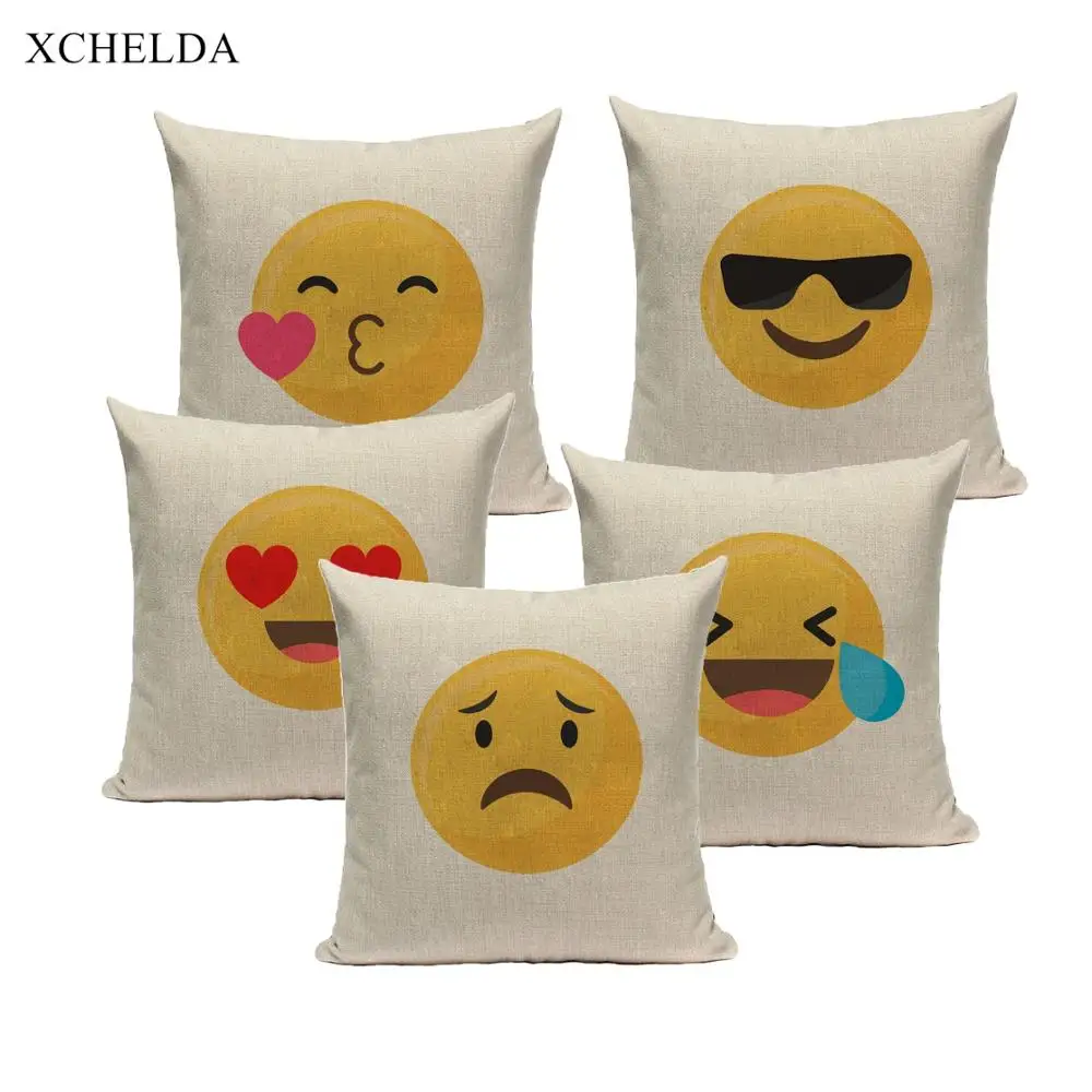 

Interesting Thing Pattern Cushion Cover Decorative 45*45 Linen Throw Pillow Case for Sofa Car Seat Pillowcase Home Decoration