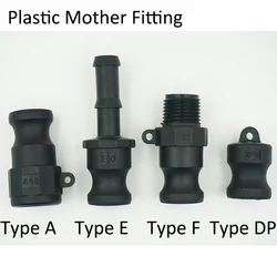DN15 to DN25 PP Plastic Camlock Couplings  Type A,E,F, DP 1/2