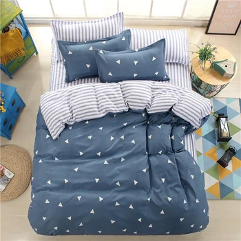 

Thumbedding Geometric Bedding Set Queen Size Simple Classic Soft Navy Duvet Cover King Single Full Twin Unique Design Bed Set