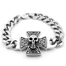 Браслеты Metropolitan bijoux homme браслет из нержавеющей стали мужские шармы в виде черепа модные панк ювелирные изделия подарок манжеты