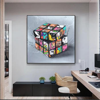 

Magic Blocks Graffiti Art Canvas Painting on The Wall Posters and Prints Street Wall Art Picture for Living Room Cuadros Decor