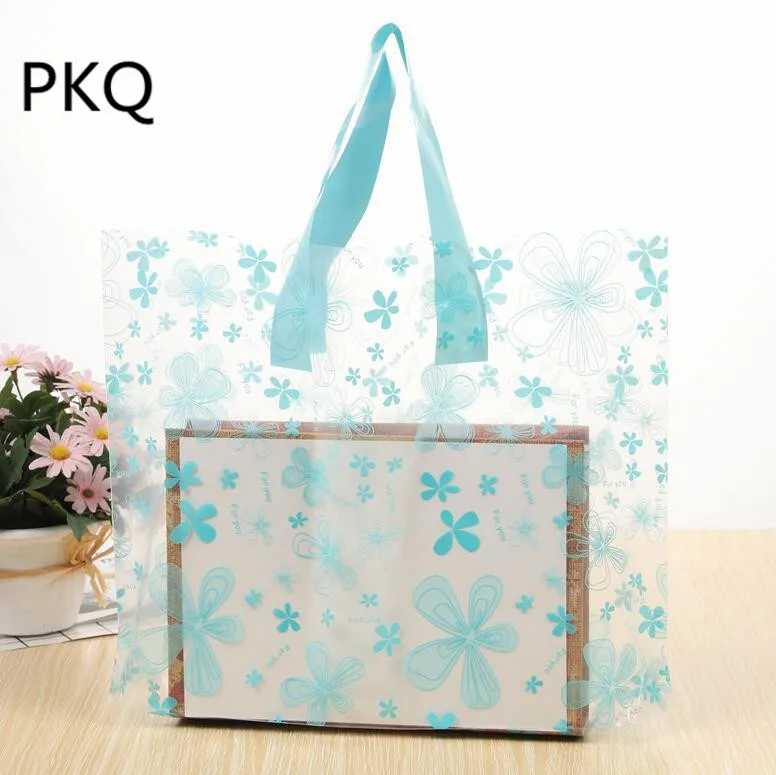 100 Pcs 33*25*6 Cm Grote Gift Plastic Zakken Met Handvat Helder Bloem Gedrukt Gift Bag, transparante Plastic Boodschappentas 100 Pcs 33*25*6 Cm Grote Gift Plastic Zakken Met Handvat Helder Bloem Gedrukt Gift Bag, transparante Plastic Boodschappentas