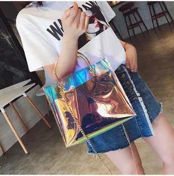 

Laser Bag Female 2020 Summer New Laser Bag Female Tide Hand Bag Shoulder Bag Wild Messenger Daughter Bag