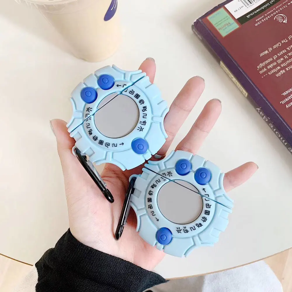 3D Милые Digimon Monster Digivice корпусы гарнитурные для Apple Airpods 1/2 силиконовый защитный чехол для наушников