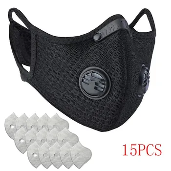 

Maski Bicycle Outdoor mask With 15 Activated Carbon Filter Cycling Face Mask for Men/Women Breathable Dust-proof Anti-Dust