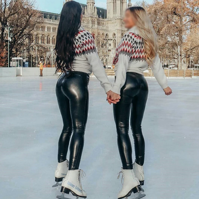 Брюки из искусственной кожи, 1 шт., высокая талия, не трескаются, высокие эластичные женские кожаные леггинсы высокого качества, обтягивающие леггинсы, новинка