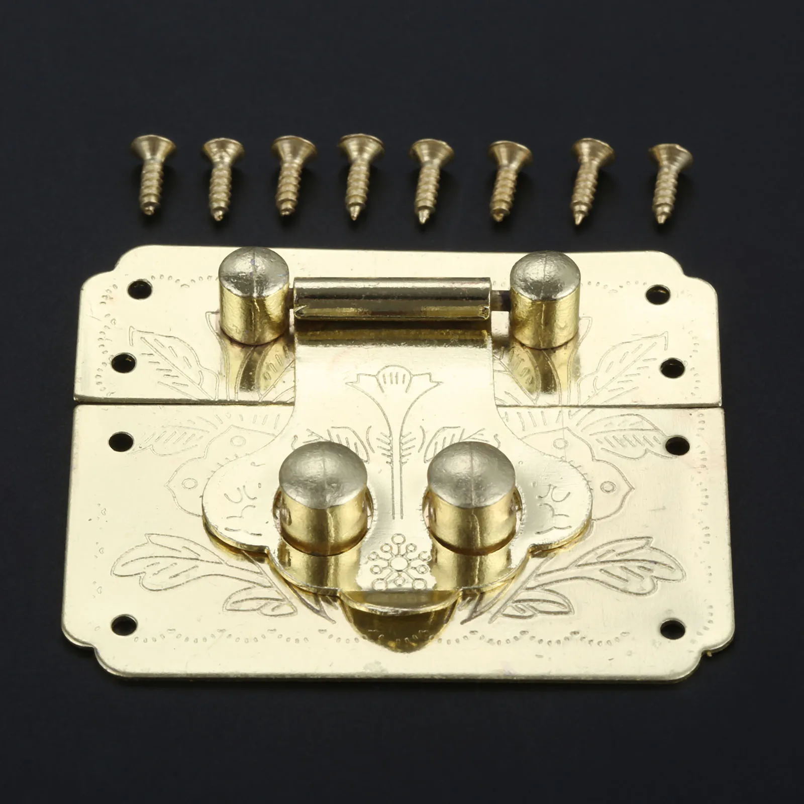 Vintage Furniture Clasp Buckle Lock Box Hasp Lock Catch Latches for Jewelry Box Suitcase Furniture Hardware 53*45mm with Screws