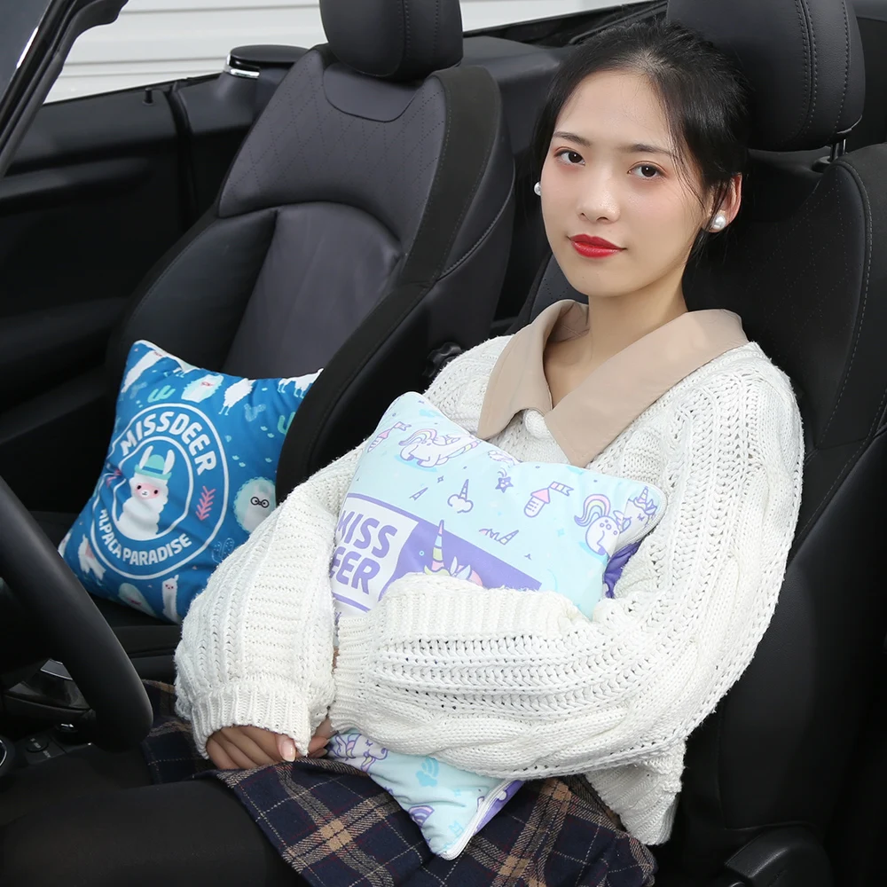 Многофункциональное мультяшное милое одеяло, одеяло, переносная Складная квадратная подушка, подушка для дома, офиса, автомобиля, подушки, кондиционер, одеяло