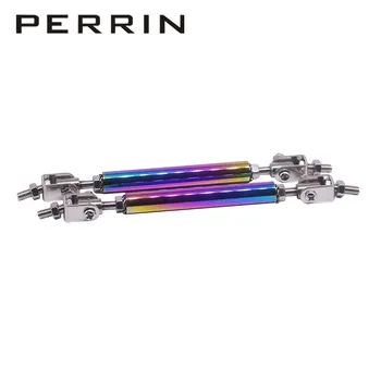 

Neo Chrome Adjustable 100MM Front Bumper Lip Splitter Rod Strut Tie Bar Support