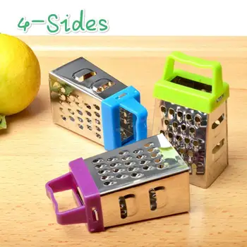 

Kitchen Gadget 4-Sides Mini Vegetable Cheese Grater Nutmeg Grater Zester Steel Multi-function Shredder Vertical Slicer Cutter