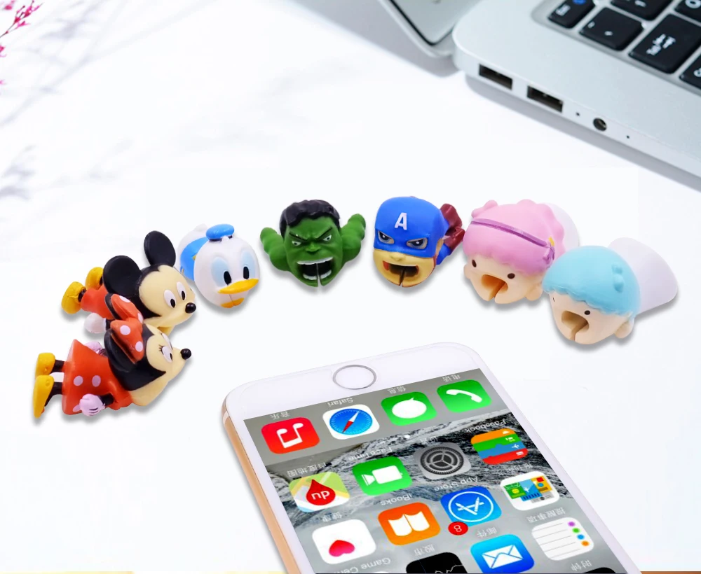 CHIPAL Симпатичные животные кабель протектор для iPhone USB данных мультфильм укусы провода намотки кукольный Органайзер чомперы держатель телефона аксессуар