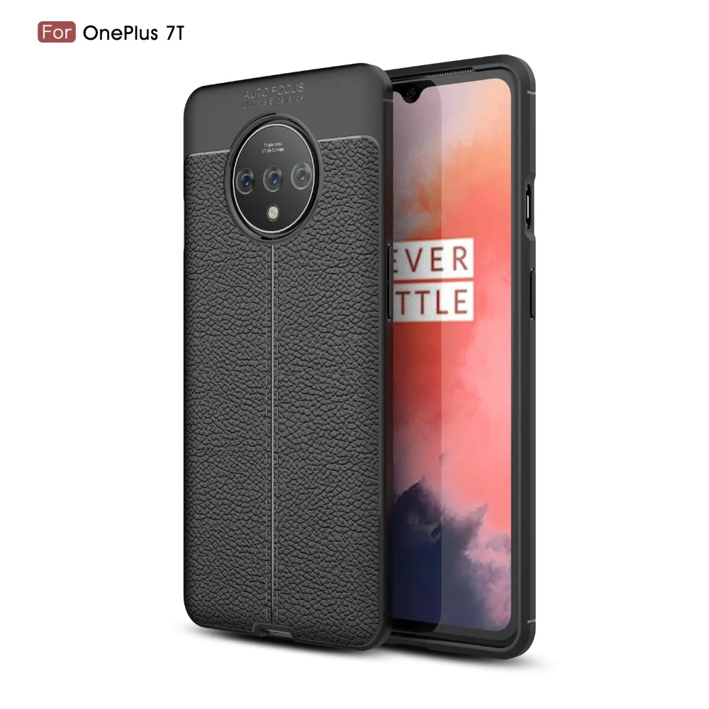 Роскошный силиконовый чехол для OnePlus 7T 7T Pro, противоударный резиновый силиконовый чехол для OnePlus 7T 7T Pro, аксессуары для телефона, черный цвет