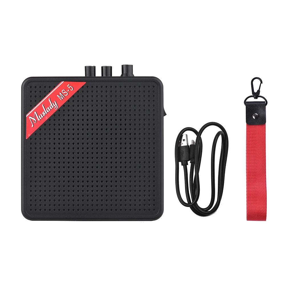 Muslady MS 5 Portable Mini Guitar Amplifier Amp Speaker 5W Support BT Connection with Memoey Card Slot Headphone Output