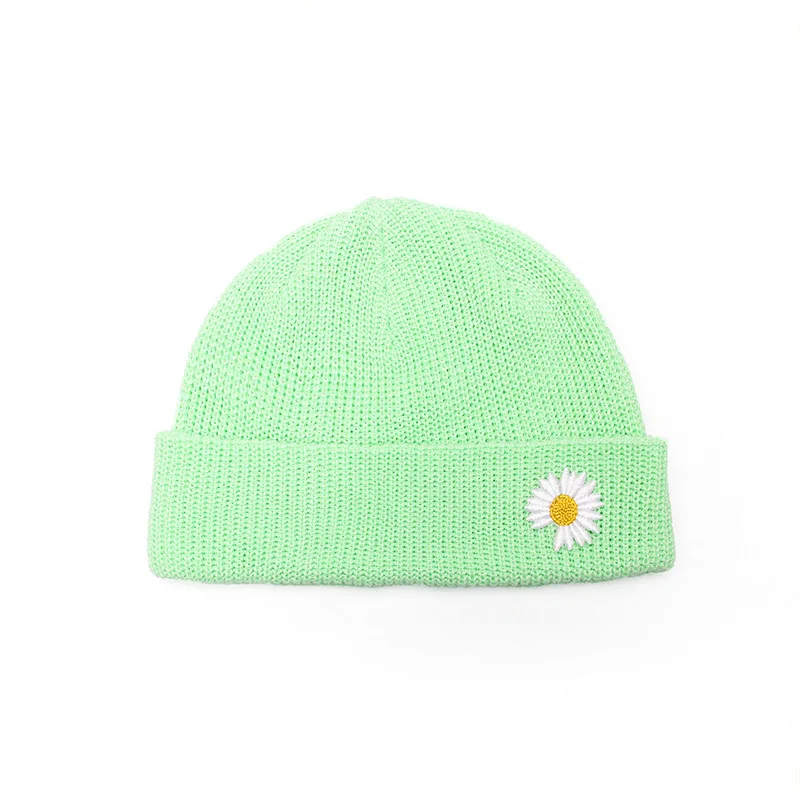photo color GD в том же стиле pmo теплые шапочки хип-хоп мужские шапки Skullies wo мужские шапки маленькая Маргаритка вязанная черная брендовая зимняя шапка - Цвет: photo color