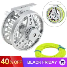 7/8 большая катушка для подледной рыбалки+ 100 футов 30,5 м рыболовная леска из алюминиевого сплава катушка для ловли нахлыстом