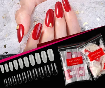 

500pcs Oval Nail Tips Display Chart Natural Practice Ellipse Plastic Gel Polish Plate Nail Care Nail Polish Swatches H049