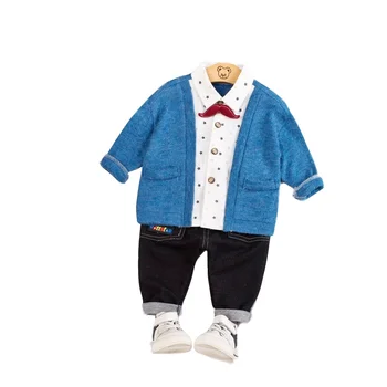 

Spring Autumn Children Clothes Suit Baby Boy Girls Printing shirt Cardigan Pants 3Pcs/set Toddler Cotton Clothing Kids Tracksuit