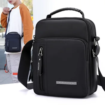 

2020 New Men's Shoulder Bag Black Waterproof Nylon Casual Crossboday Bag Handbag For Men Large Capacity Bags For Men 2020