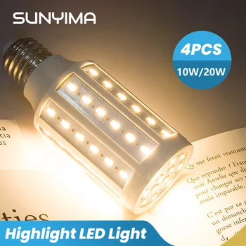 

SUNYIMA 4PCS 72 LED Indoor Energy Saving Pandent Light High Bright Photography Corn Lighting Bulbs E27 Base