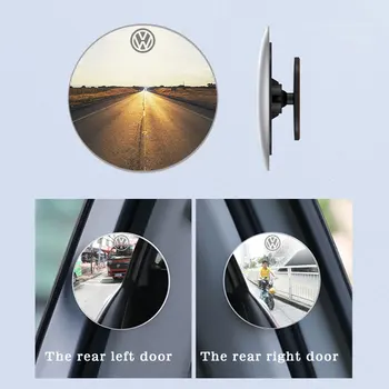 

New material mirror 304 stainless steel 360° Wide Angle Rotation Round Car Rearview Mirror for Volkswagen VW Scirocco CC GOLF