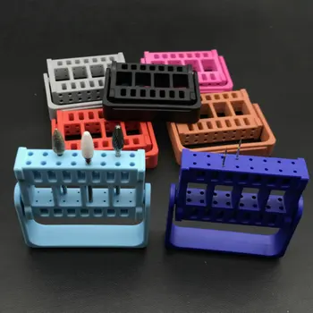

16 Holes Dental Burs Holder for High Speed Burs and Low Speed Burs 2.35mm and 1.6mm Nail Drill Bit Holder 7 colors