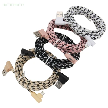 

500pcs/lot 2side Elbow USB cable Micro USB charger Cable Game Cable for iPhone X XR 8 Samsung Xiaomi Sony Phone and Charger