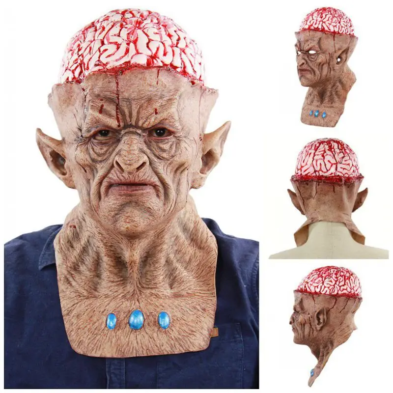 

Halloween Horror Scary Head Mask Makeup Event Festive Scared Party Haunted Dress Tool Escape Bloody Cover Accessories Decor