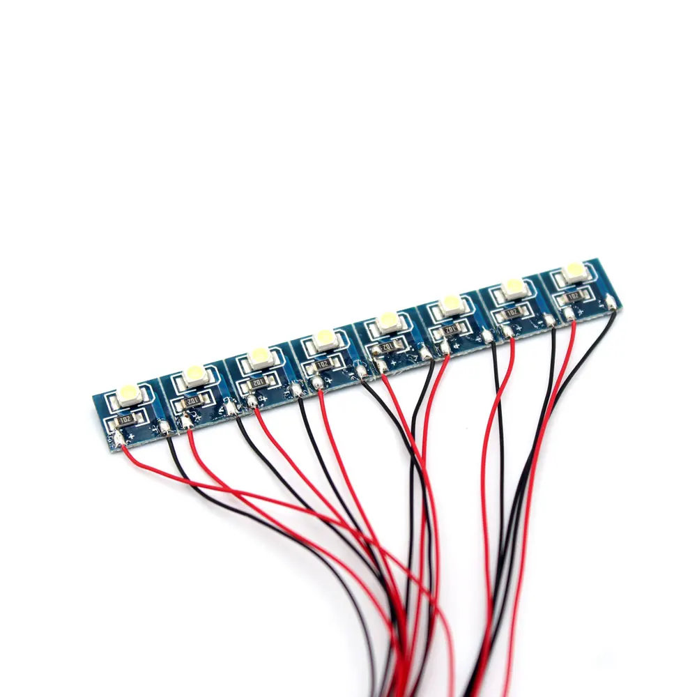 DD00W-Lámpara de luz Led SMD 3528 precableada, color blanco brillante, 12V ~ 18V, 1 juego = 8 Uds.