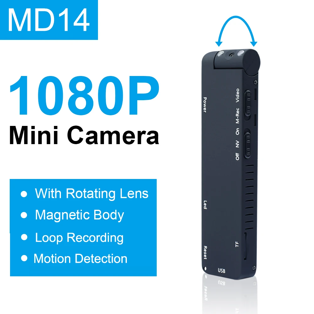 MD14 1080P HD IR Cam DV DVR Night Vision Mini Camera Record Hidden Camcorder