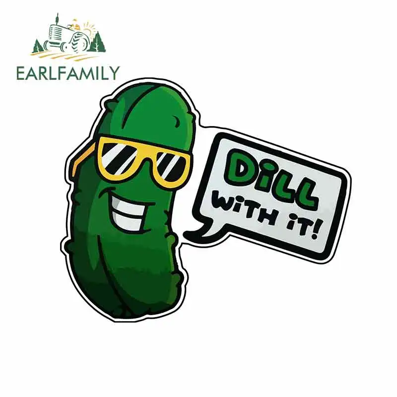 

EARLFAMILY 13cm x 10.9cm for Dill with It Cartoon Oem Car Stickers Vinyl JDM Waterproof RV VAN Fine Decal 3D Car Accessories
