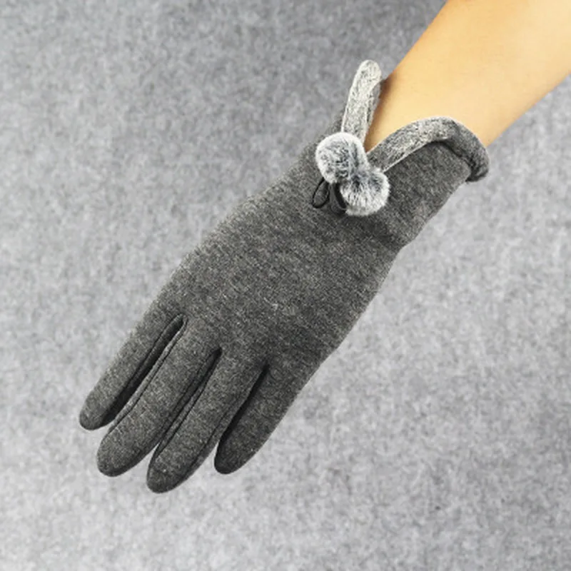 Женские модные теплые пушистые перчатки на весь палец, защищающие от ветра, теплые зимние перчатки