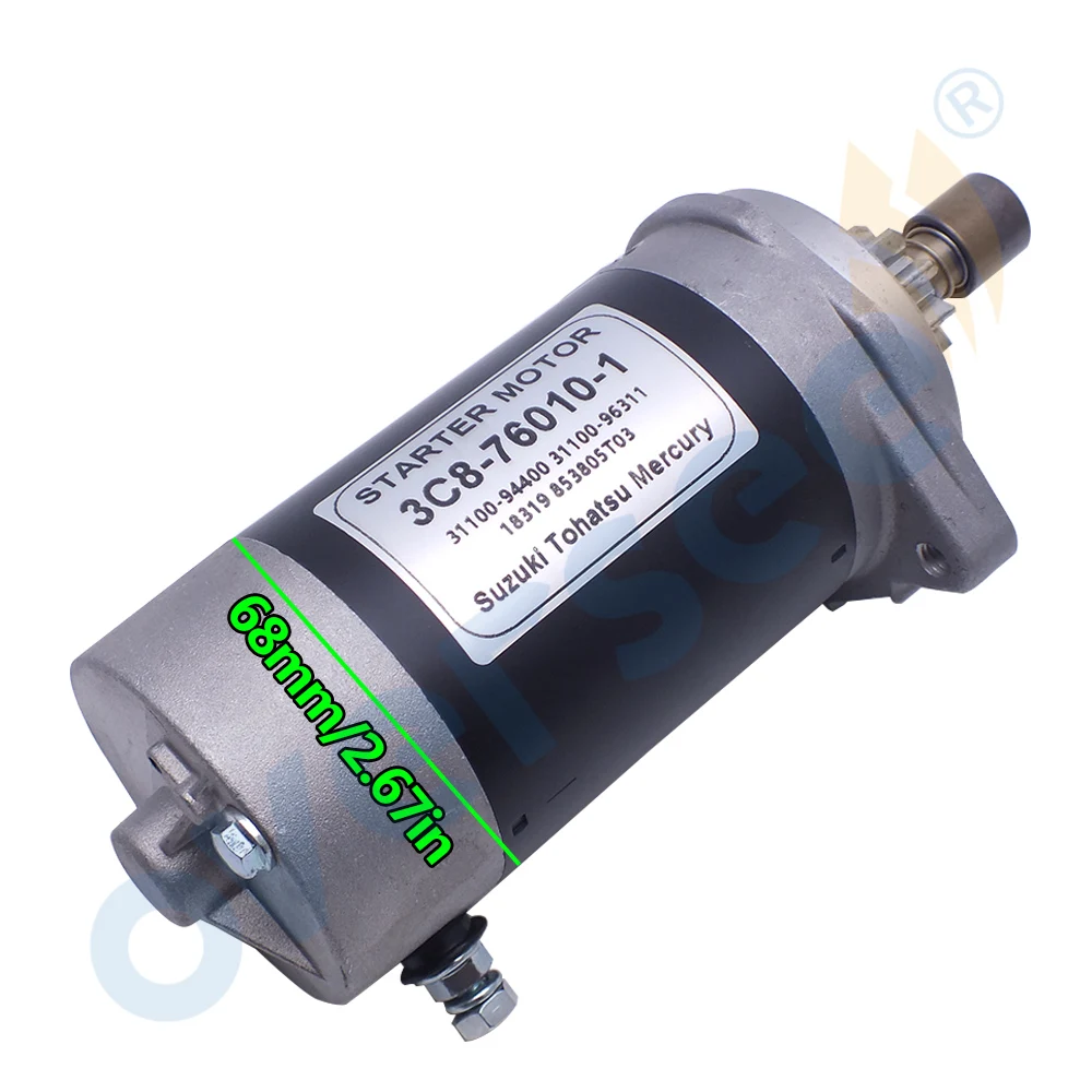 Boat motor parts 3C8-76010-1 starter motor for Suzuki Tohatsu Mercury outbord motor