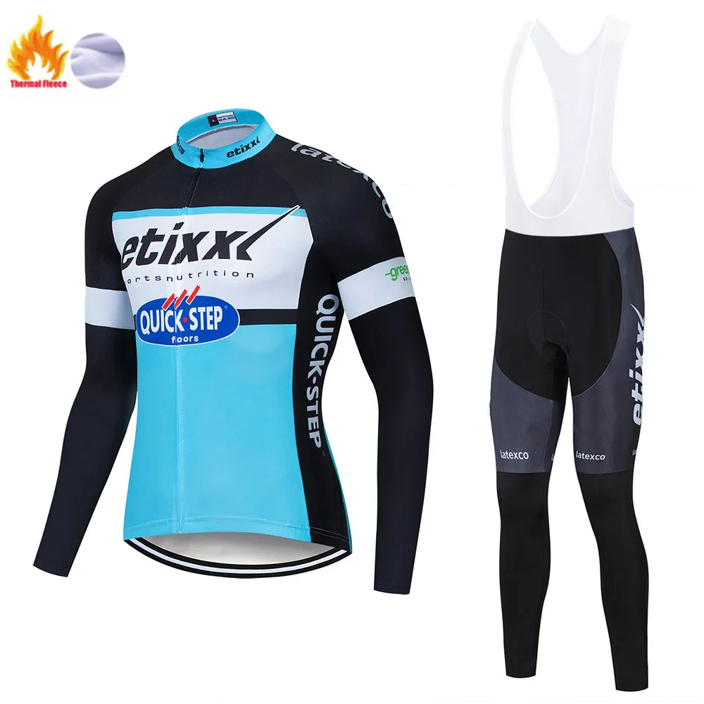 Jerseys and pants PRO QUICK STEP team велосипедная футболка, велосипедные штаны, набор, Ropa Ciclismo, Мужская зимняя теплая флисовая одежда, pro трикотаж для велосипедистов, Майо - Цвет: Jerseys and pants