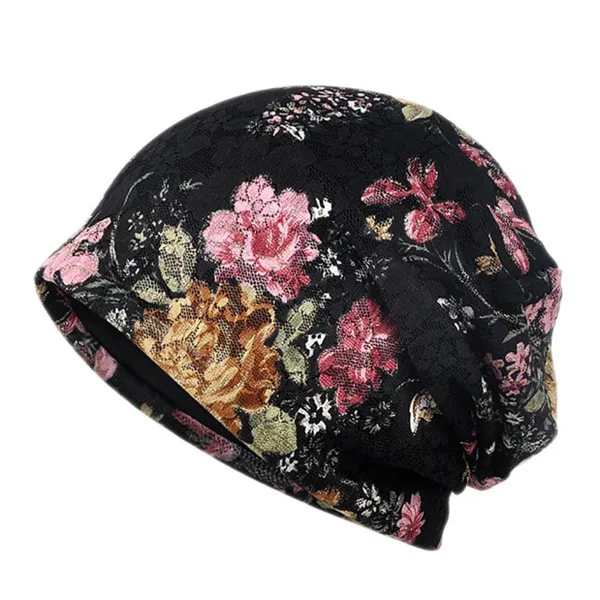Головные уборы для горного велоспорта с цветочным принтом, Женская Солнцезащитная шляпа, летняя женская кепка, шапка с цветочным принтом, шарф для спорта на открытом воздухе, велосипедная Кепка s - Цвет: Черный
