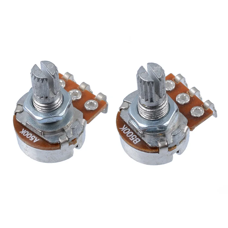 Each 2pcs 4 шт. A500k B500k 15 мм электрическая бас гитара объем тонкие горшки аудио переключатель тона потенциометр электрическая гитара горшок - Цвет: Each 2pcs