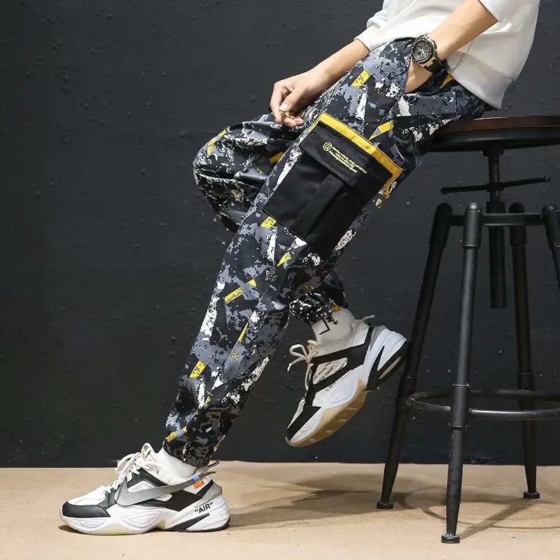 

2019 Autumn And Winter New Style Main Push Casual Camouflage Bib Overall Men's Beam Leg Multi-pockets Pants Fashion