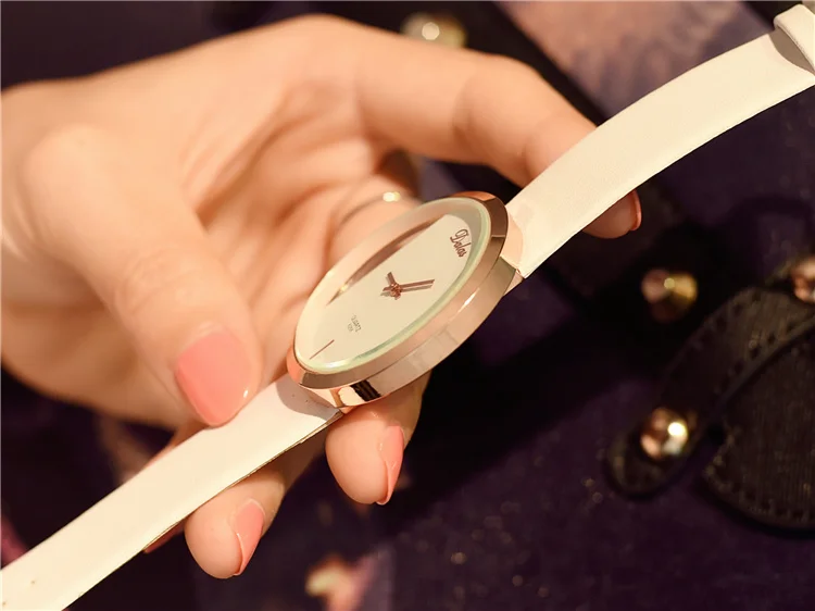 Горячие модные женские часы роскошные кожаные часы с ремешком скелета ЖЕНСКИЕ НАРЯДНЫЕ Часы повседневные кварцевые часы наручные часы для девочек Reloj Mujer