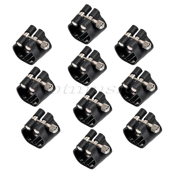 10 PCS Bb clarinet ligature,great leather material,clarinet parts