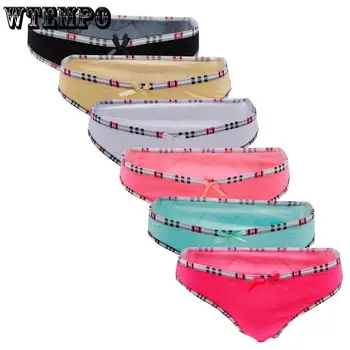 

WTEMPO Brand Sexy Women Panties Lady Print Brief Underwear Lingerie 6 pcs/lot